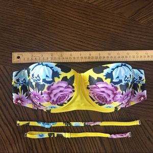 💕BUNDLE ONLY💕NEW! Yellow/Purple Rose Bikini Top